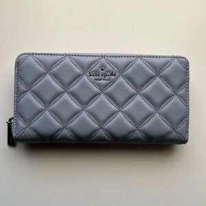 Kate Spade Brushed Steel Quilted Wallet